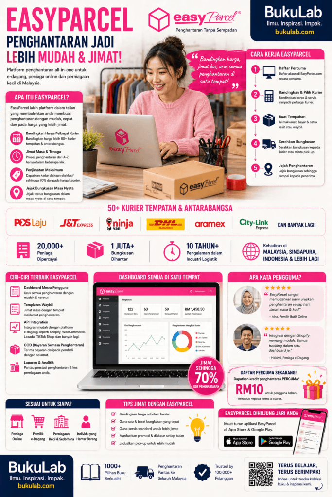 Infografik BukuLab Easyparcel ebook BukuLab Malaysia
