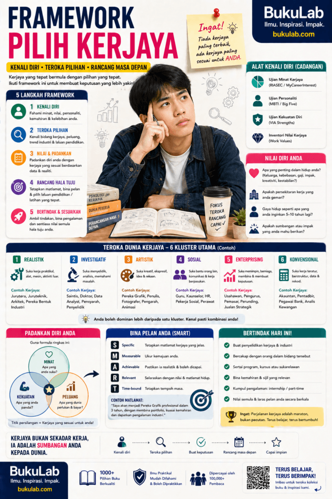 Infografik BukuLab Framework Pilih Kerjaya ebook BukuLab Malaysia