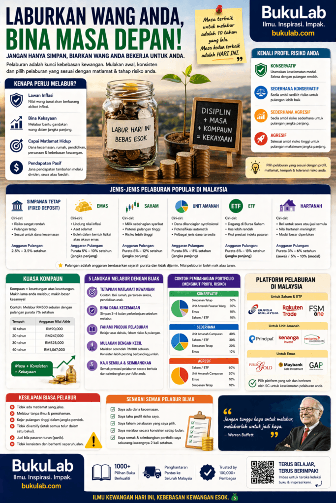 Infografik BukuLab Pelaburan Peribadi ebook BukuLab Malaysia