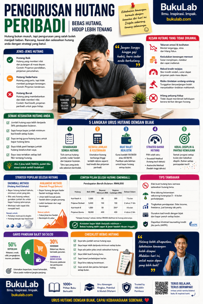 Infografik BukuLab Pengurusan Hutang Peribadi ebook BukuLab Malaysia
