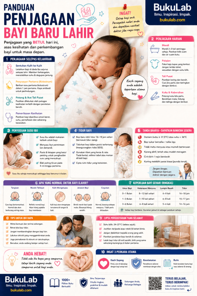 Infografik BukuLab Penjagaan Bayi Baru Lahir ebook BukuLab Malaysia