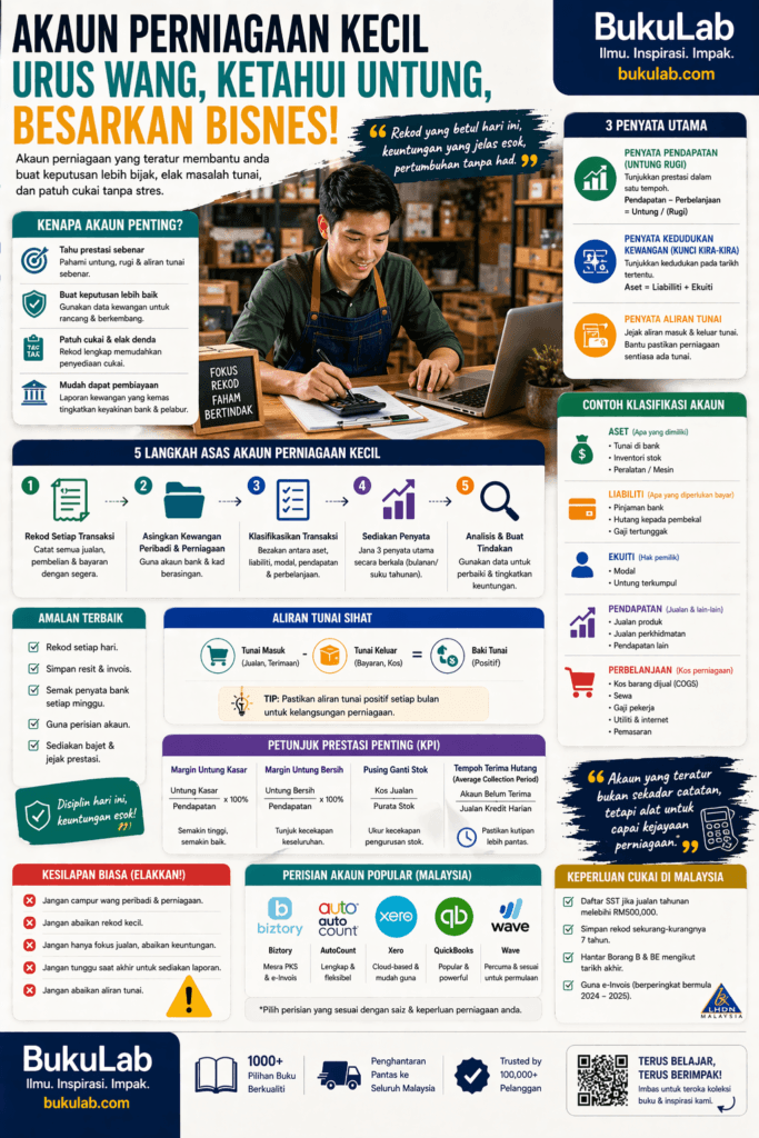 Infograik BukuLab Akaun Perniagaan ebook BukuLab Malaysia
