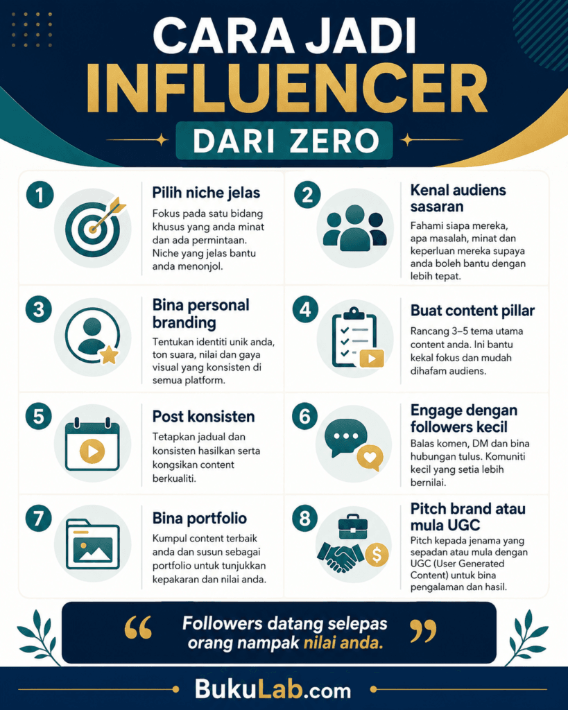 cara jadi influencer malaysia tanpa followers info ebook BukuLab Malaysia