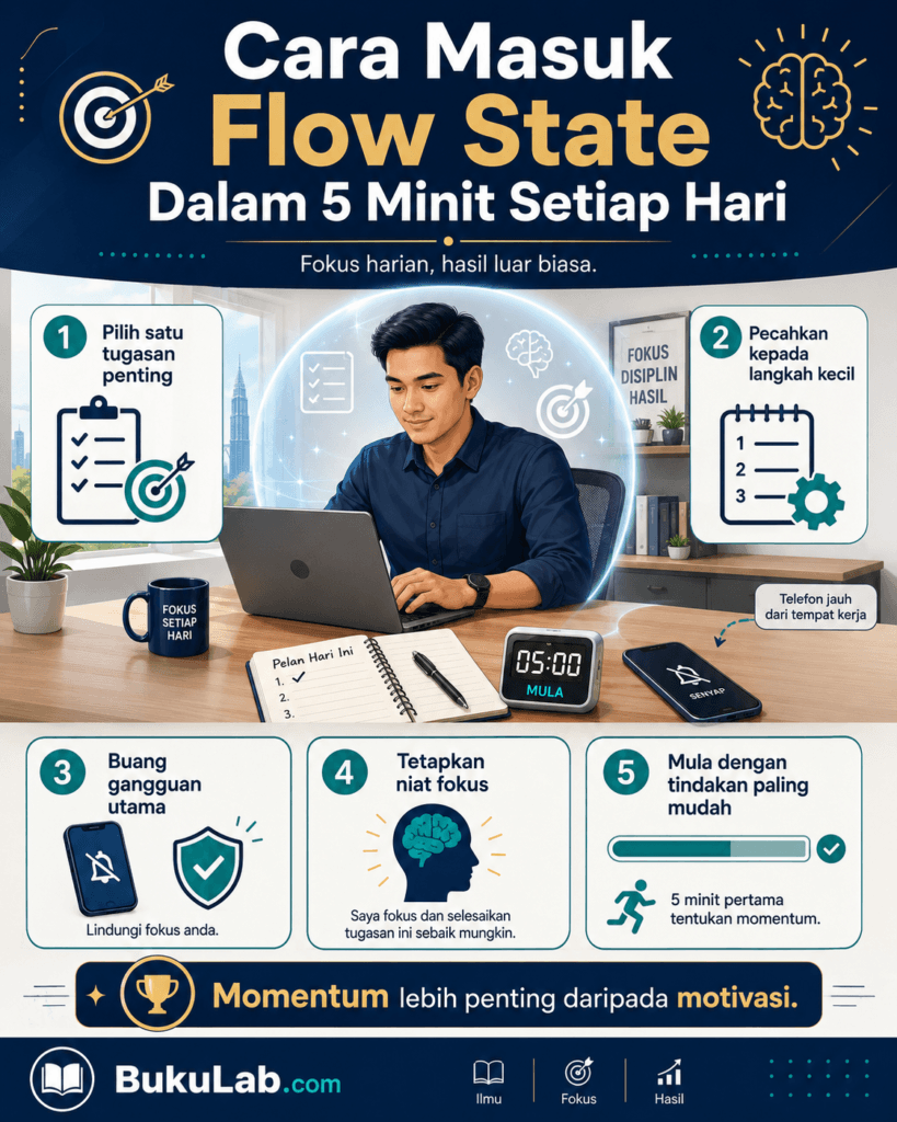 cara masuk flow state dalam 5 minit info ebook BukuLab Malaysia