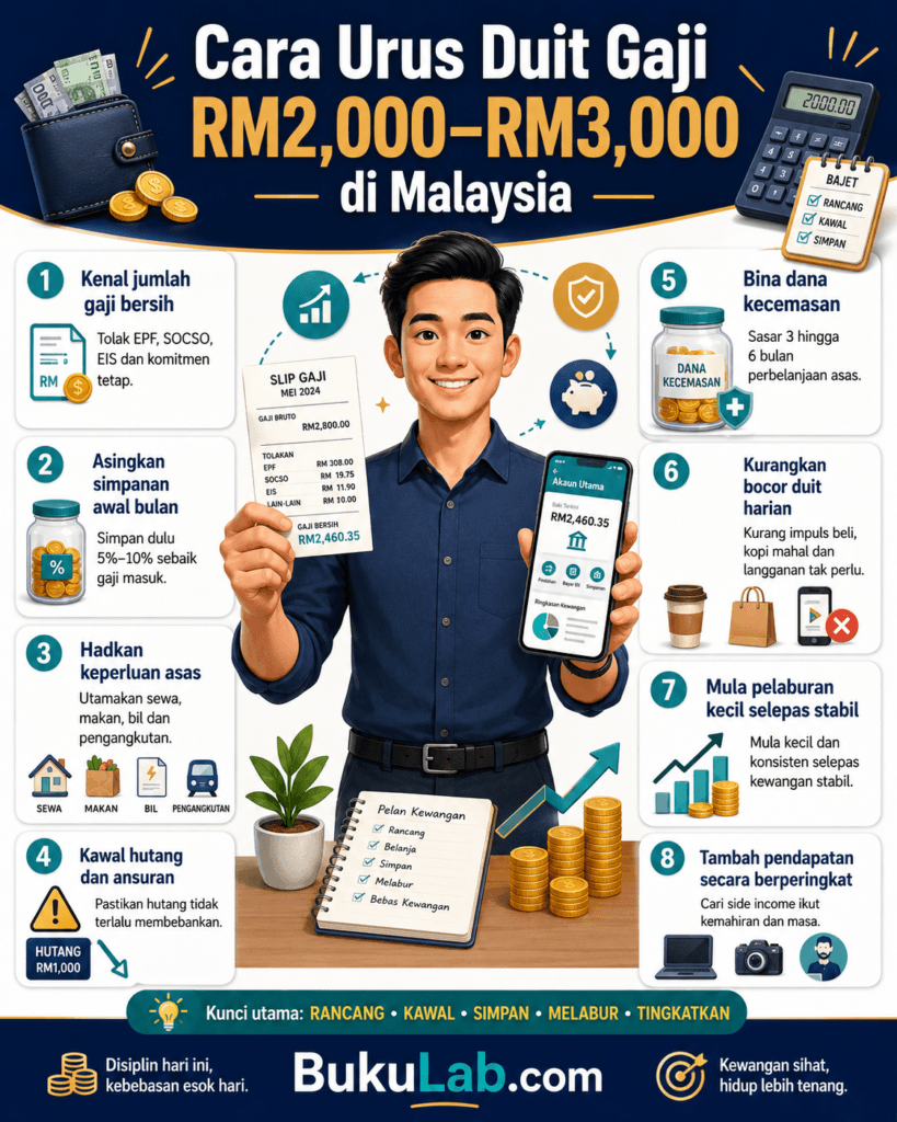cara urus duit gaji kecil malaysia bajet info ebook BukuLab Malaysia