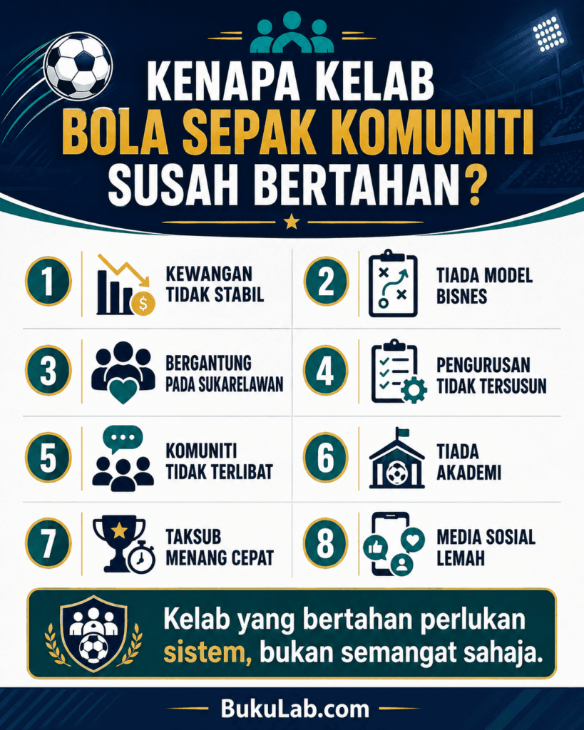 kenapa kelab bola sepak komuniti susah bertahan info ebook BukuLab Malaysia