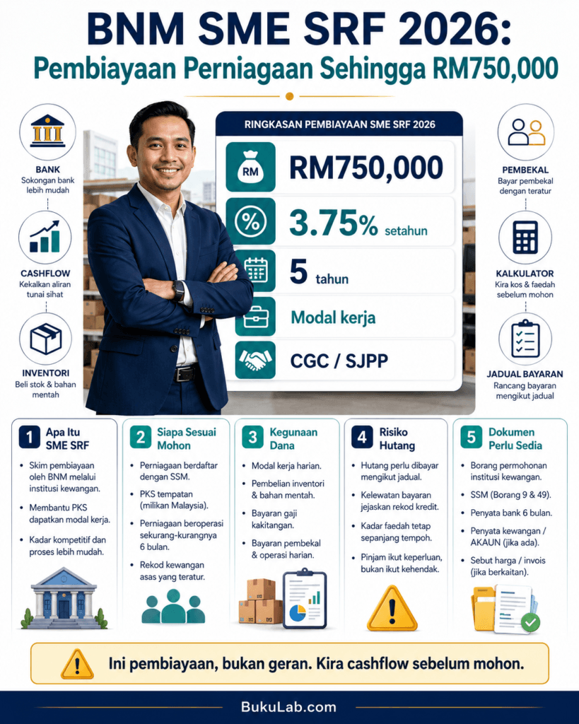 BNM SME SRF 2026 Pembiayaan Perniagaan Sehingga RM750000 ebook BukuLab Malaysia