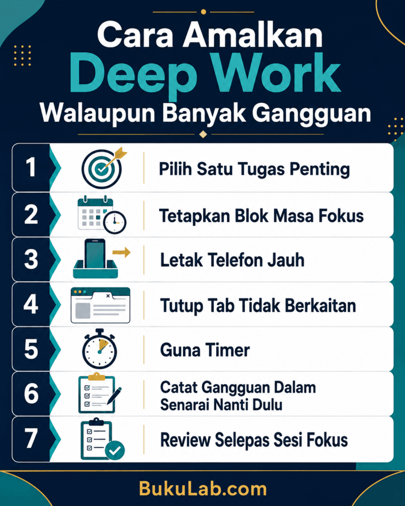 cara fokus lama deep work info ebook BukuLab Malaysia