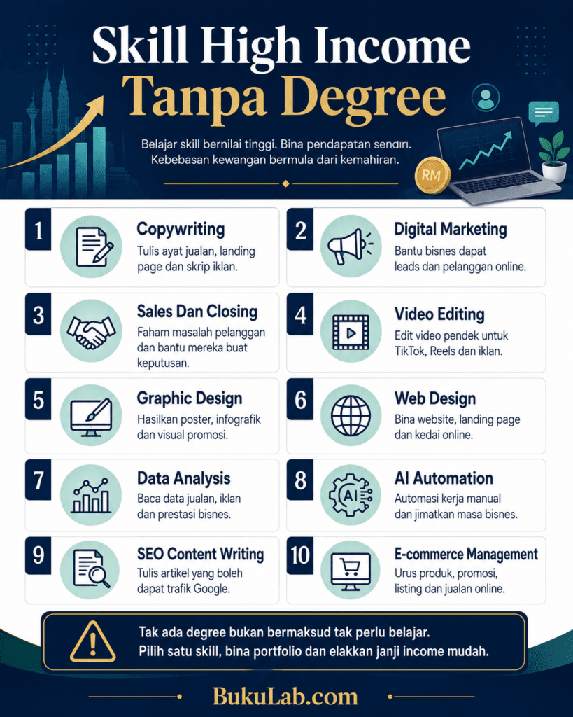 tak ada degree skill high income info ebook BukuLab Malaysia