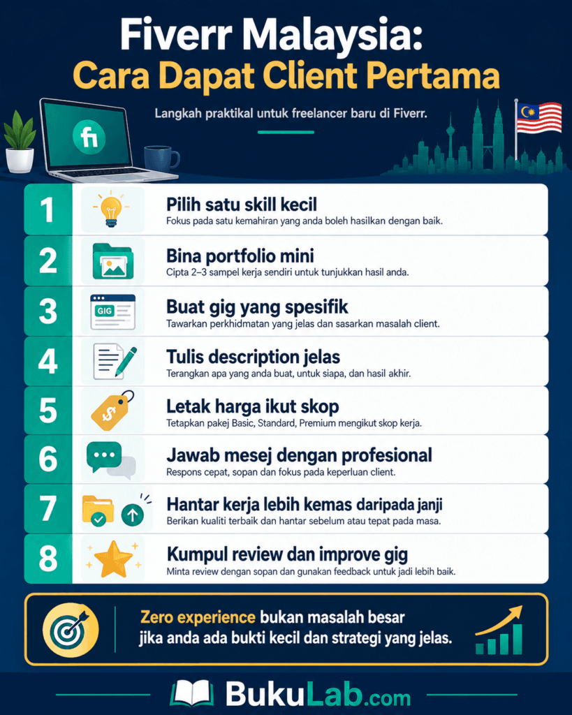 fiverr malaysia client pertama zero experience info ebook BukuLab Malaysia