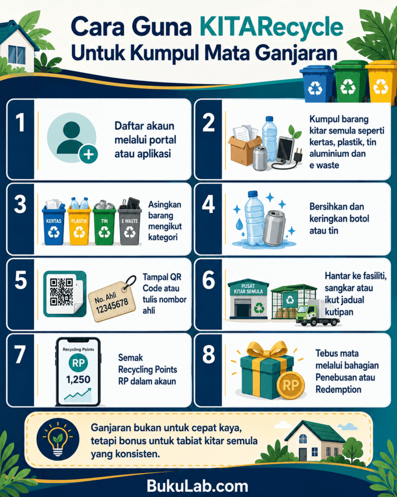 kitarecycle cara daftar kumpul mata ganjaran tebus duit info ebook BukuLab Malaysia