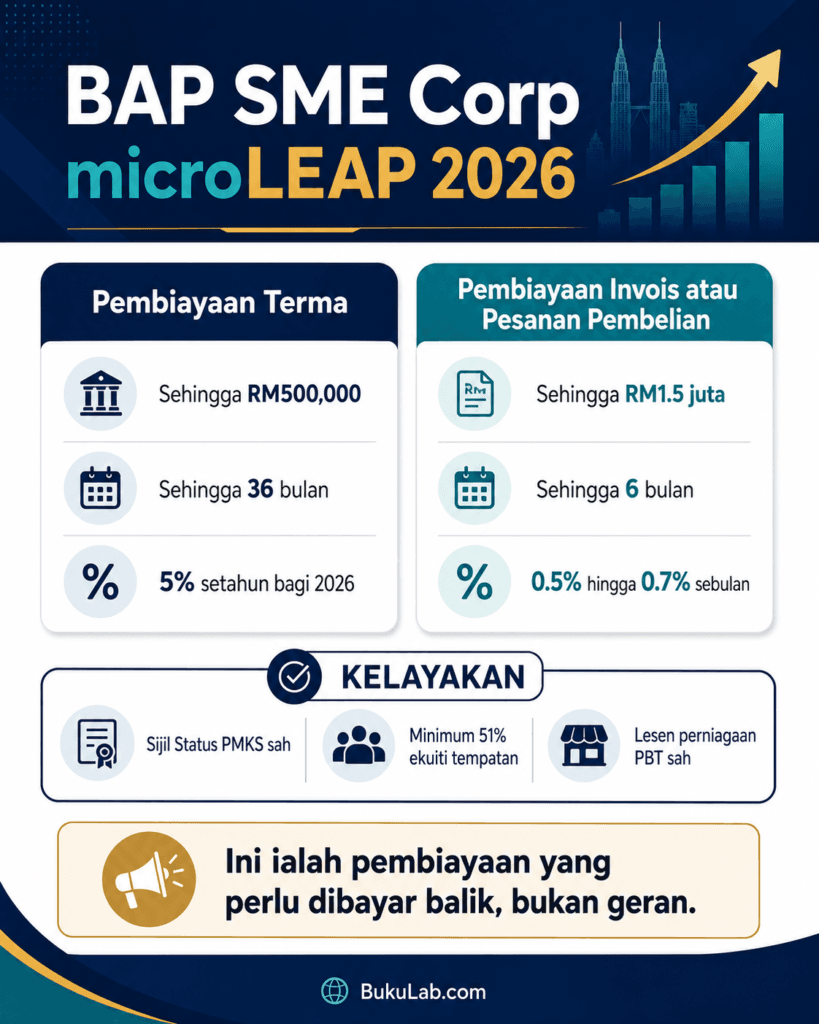 business accelerator programme sme corp microleap 2026 infografik ebook BukuLab Malaysia