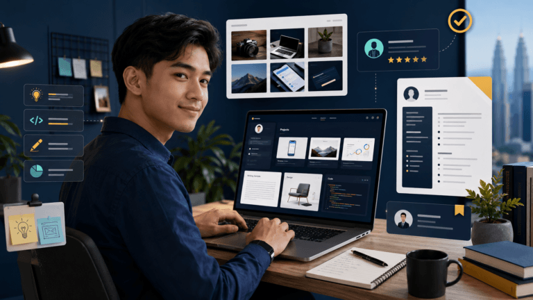 Cara Bina Online Portfolio Tanpa Pengalaman Kerja Untuk Tarik Perhatian Recruiter 1 cara bina online portfolio tanpa pengalaman kerja ebook BukuLab Malaysia