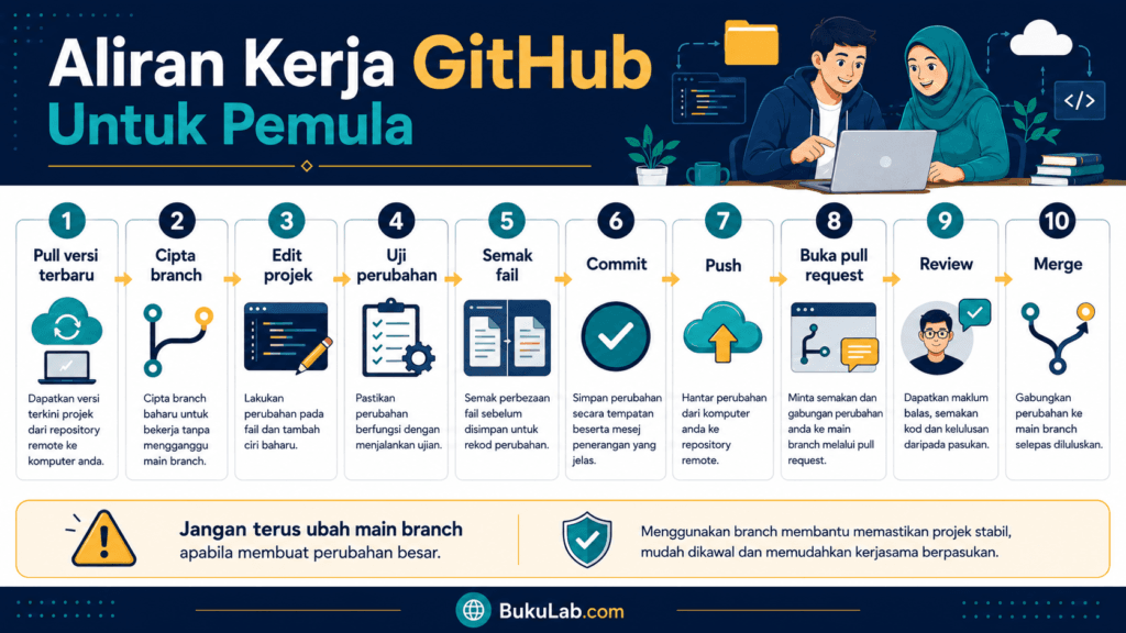 github untuk pemula proses ebook BukuLab Malaysia