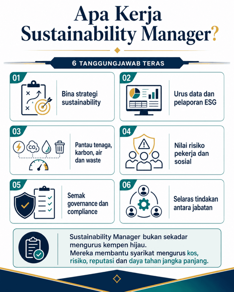 sustainability manager kerja esg bisnes infografik ebook BukuLab Malaysia